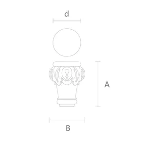 Furniture feet with acanthus leaf round Baroque style